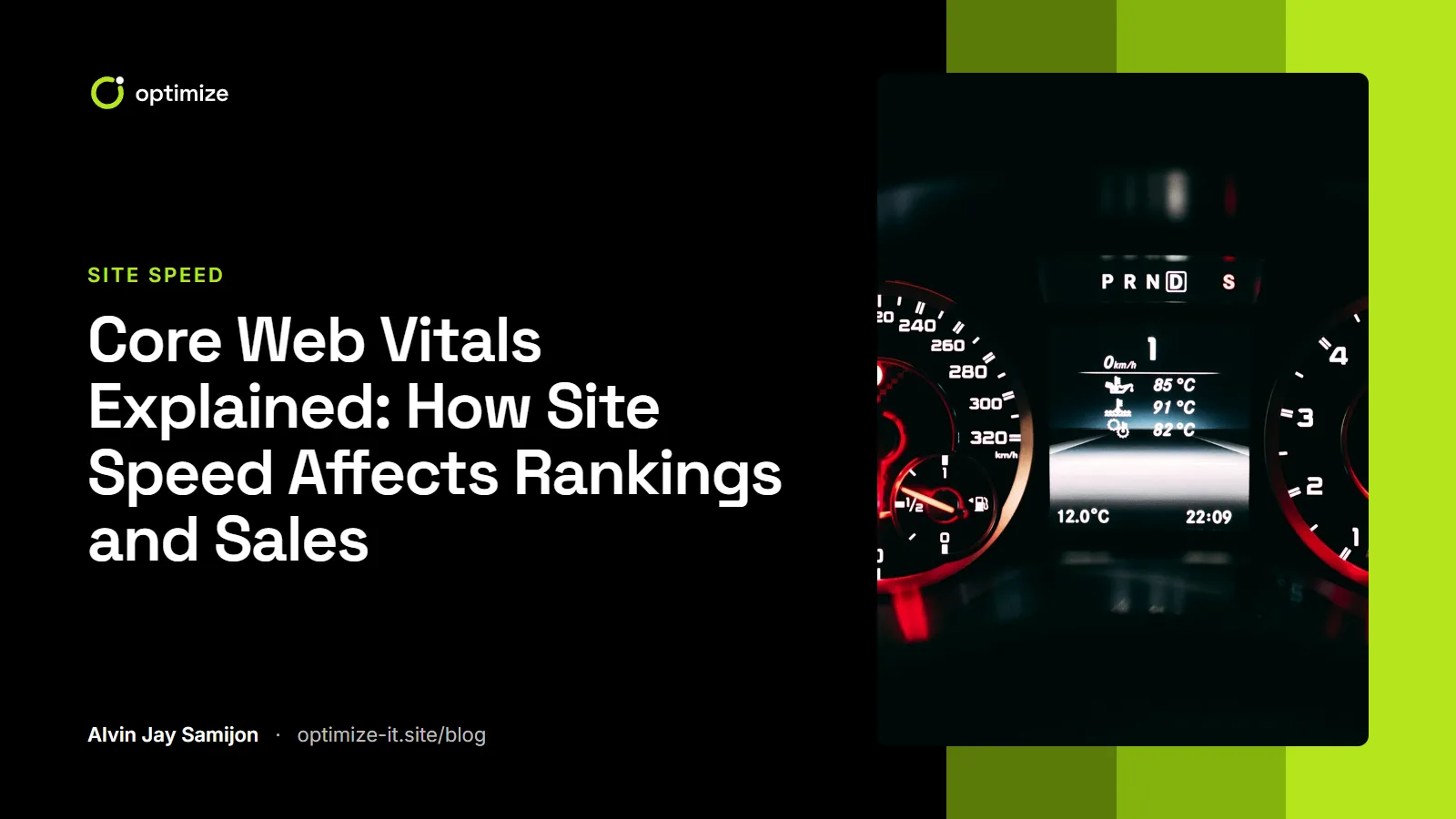 Speedometer representing website speed
